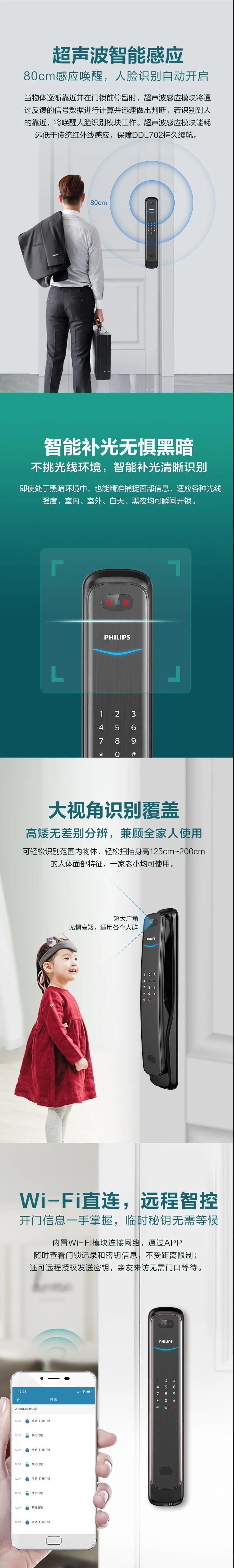 震撼首发！飞利浦智能锁首款3D人脸识别全自动智能锁重磅来袭！